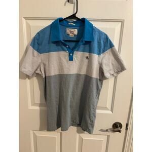 Original Penguin by Munsiingwear Heritage Slim Fit Chest Stripe Golf Polo Blue L